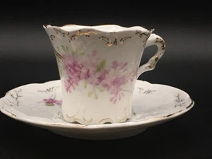 Antique 1848-1933 WEIMAR Germany DEMITASSE Espresso CUP & SAUCER SET Bone China - Picture 1 of 14