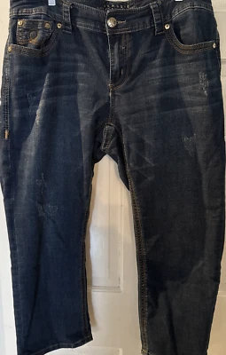 Melissa McCarthy Seven7  Jeans 16W Blue Denim Classic Cropped Distressed - Image 1 of 4