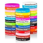 Jesus Loves You Silicone Wristbands Christian Jesus Bracelet for Men Women Party