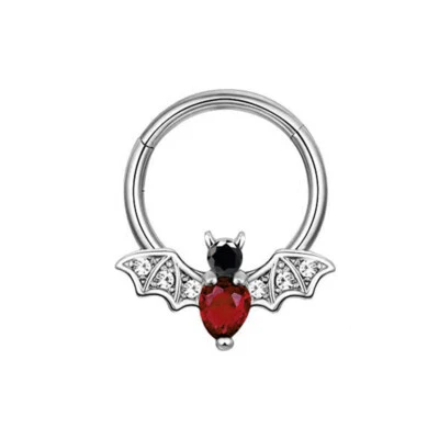 Hélice cautiva tragus C317 calibre 1-16 murciélago verde/rojo o araña roja nariz tabique Foto 1 de 4