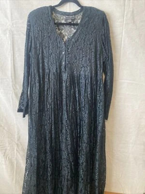 Nostalgia Brand Black Lace Babydoll 90’s Goth Uniform Dress Large - Image 1 of 4