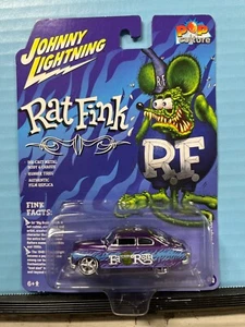 1/64 JOHNNY LIGHTNING POP CULTURE RAT FINK 1949 MERCURY CUSTOM COUPE PURPLE - Picture 1 of 2