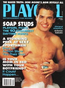 PLAYGIRL 4-93 SOAP STARS SABATO PATRICK MULDOON HAIRY TERRY SURFER DEMI April 19 - Picture 1 of 2
