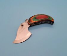 Alaskan Ulu Pocket Knife - Rainbow Dymondwood Handle - Liner Lock Plain Blade