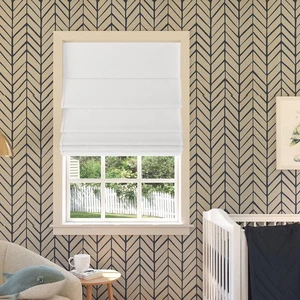 Sun Zero Preble Textured Total Blackout Cordless Roman Shade, 35" x 64", White - Picture 1 of 8