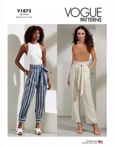 Vogue V1873 Misses Loose Fitting Pants 8-16 Belt Sewing Pattern Uncut 1873 - Picture 1 of 2