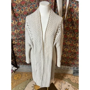 The Native One Beige Strick Open Front Duster Cardigan Pullover M L - Bild 1 von 4