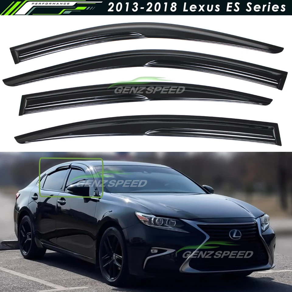 PARA 2013-2018 LEXUS ES350 ES300h JDM 3D ONDULADO ESTILO MUGEN VENTANA VISERA PROTECTOR DE LLUVIA Foto 1 de 4
