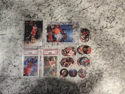 Michael Jordan Lot-MJ Pogs 53/2 Jumbos/2 HCG Fan Made MJS - Image 1 of 4
