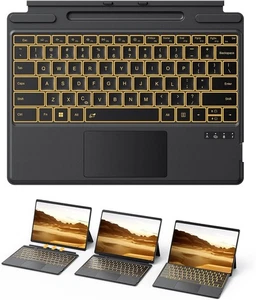 Pokrowiec na klawiaturę Bluetooth do Surface Pro 11/10/9/8/X, 7-kolorowy podświetlany gładzik - Zdjęcie 1 z 8