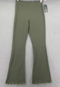 Flare Pant Women's High-Waisted Ribbed Lettuce Edge Wild Fable Green L Yoga Boho - Picture 1 of 8