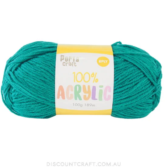 Acrylic Yarn 100g 189m 8ply - Teal - image 1 of 1
