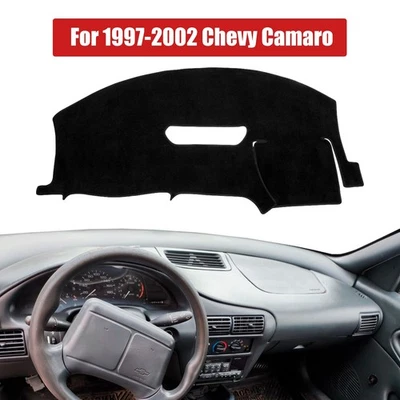 Alfombrilla de tablero negra cubierta de tablero almohadilla de alfombra para Chevy Camaro 1997-2000 2001 2002 Foto 1 de 4