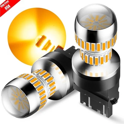 AUXITO Ámbar 3157 T25 LED DR Señal de giro Luz de estacionamiento Intermitente Bombilla de esquina 2-10x Foto 1 de 4