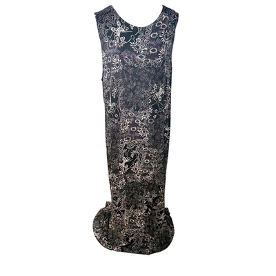 Vikki Vi 黑色花卉蝴蝶长裙弹力针织无袖海滩尺寸 2X — 第 1/4 张图片