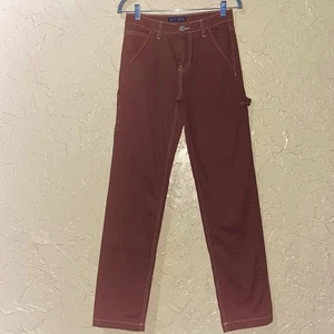 Vintage Y2K Hot Kiss Size 3 MidRise Straight Leg Burnt Orange Carpenter Pants - Picture 1 of 4
