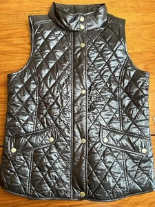 Talbots Down Puffer Vest Womens M Medium Brown Filled Quilted Zip Up Mock Jacket - Picture 1 of 4
