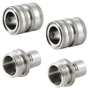 Stainless Steel Garden Hose Quick Connect Set,Water Hose Fitting,3/4Inch Fitting - Picture 1 of 8