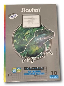Staufen "AQUARIUS" Liniatur 10 DIN A5 Schreibheft Schulheft Kariert mit Rand Neu - Picture 1 of 6
