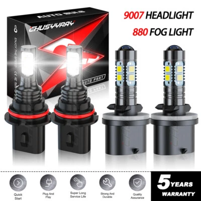 Fit Pontiac Sunfire 2000-2002 4PC white Headlight High/Low Fog Light Bulbs Combo - Image 1 of 4