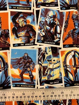 Tarjetas Mandalorianas Star Wars Yoda tela de algodón por media yarda Foto 1 de 4