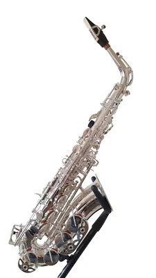 SYMPHONIE WESTERWALD Altsaxophon Alt Saxophon echt versilbert Koffer Zubehör Neu - Bild 1 von 4