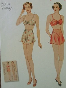 1930's style SWIM SUIT PATTERN misses 4-12 bikini shorts Brassiere & Panties - Picture 1 of 3