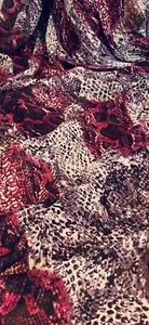 Pink Multicoloured Snake Print Chiffon Fabric 58'' PRICE PER METER - Picture 1 of 2