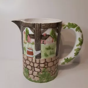 Johnson Brothers The Friendly Village Covered Bridge 44 Oz Glass Pitcher Tea Wat - Picture 1 of 5