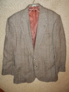 HAGGAR Imperial Men's Silk Gentleman's Fit Lined 2-Button Suit Jacket Size 44L - Picture 1 of 12