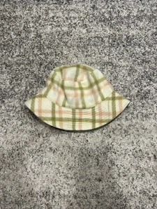Jenni Women's Reversible Corduroy Bucket Hat Solid/Plaid Olive Green/Peach/White - Picture 1 of 5