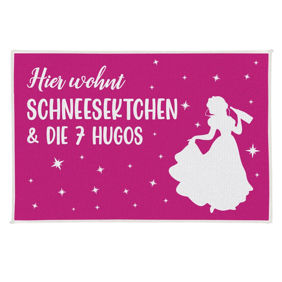 Fußmatte Damen Frauen Hier wohnt Schneesektchen & die 7 Hugos lustige Sprüche - Bild 1 von 1
