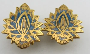 Vintage 1985 MMA Indian Flower Enamel Clip On Earrings Shah Jahan Museum Replica - Picture 1 of 7