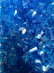 Lego 1x2 and 1x4 Trans Blue Tile Lot of 100 - Picture 1 of 1