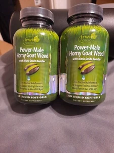 2x Irwin Naturals Power-Male Horny Goat Weed W/Nitric Oxide 60x2=120  Exp 12/25 - Picture 1 of 3