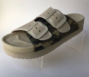 NUEVO ZARA SRPLS Sandalias Planas Doble Hebilla Camufladas y Bronceadas Plataforma (Talla 38/US 7.5) - Imagen 1 de 11