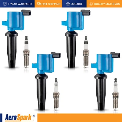 4 Ignition Coil Blue & 4 Iridium Spark Plug for Ford Fusion 2010-2020 2.5L FD505 Foto 1 de 4