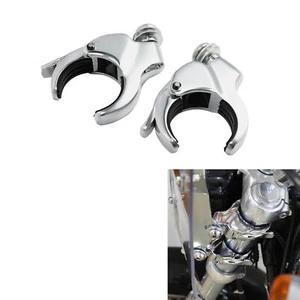 Detachable Windshield 49mm Clamps Fit For Harley Dyna FXD 06-17 FXBB FXBR 18-24 - Picture 1 of 12