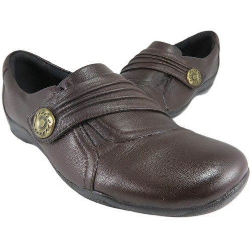 Mocassini eleganti Clarks KESSA ALCOVE da donna taglia 5 5 M ballerine slip on in pelle marrone
