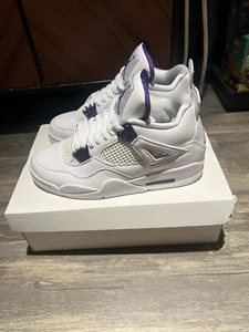 Size 8.5 - Jordan 4 Retro Mid Purple Metallic - Never Worn with Original Box - Picture 1 of 3