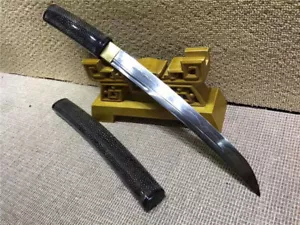 Japanese Samurai Sword Sharp T10 Clay Tempered Steel Wakizashi Ray Skin Scabbard - Picture 1 of 9