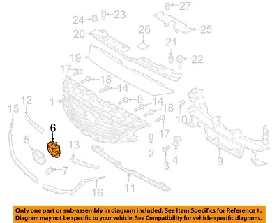 Componentes de rejilla de parachoques delantero MAZDA OEM 14-17 6 - sello emblemático GHP950716A Foto 1 de 2