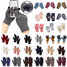 Winter Warm Gloves Windproof Fleece Knitted Thermal Full Finger Touch Screen UK