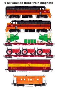 Tren de carga Milwaukee Road 6 imanes de Andy Fletcher - Imagen 1 de 1