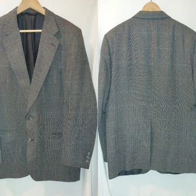 Abrigo deportivo Burberry Blazer a cuadros negro blanco pata de gallo azul amarillo 44 Foto 1 de 4