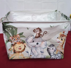 Cesta de almacenamiento plegable para ropa de bebé de animales tropicales - Imagen 1 de 2