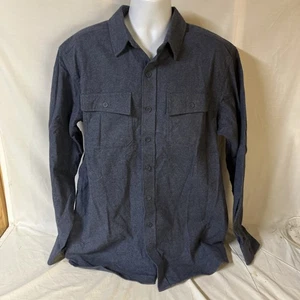 LL Bean Mens Thick Flannel Chamois Cloth Shirt Blue Large Traditional Fit FS! - Picture 1 of 7