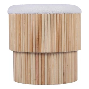 Pemberly Row Upholstered Fabric & MDF Storage Ottoman in White - Picture 1 of 6