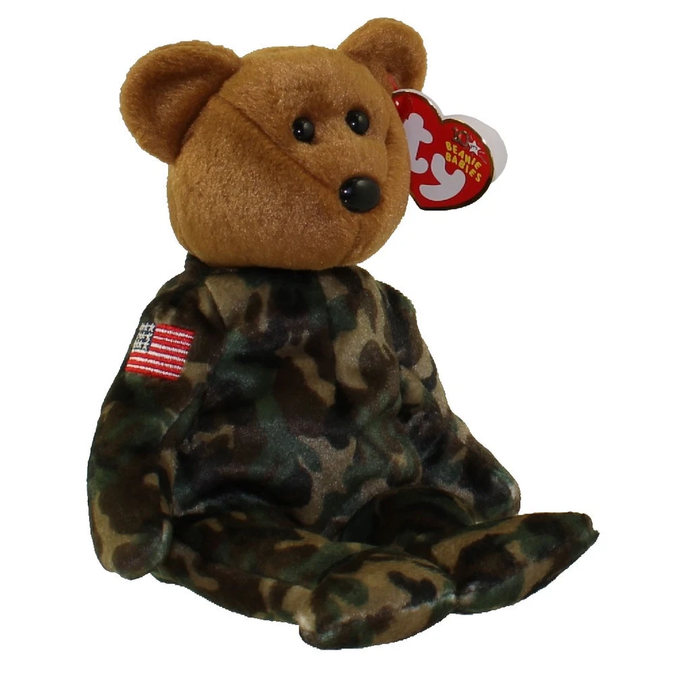 TY Beanie Baby - HÉROE el oso militar USO (con bandera de Estados Unidos en el brazo) (8,5 pulgadas) MWMTs Foto 1 de 1