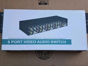 Panlong Switch 8 in 1 Out Composite Video L/R Audio Selector Box 8 x 1 Open Box  - Picture 1 of 4